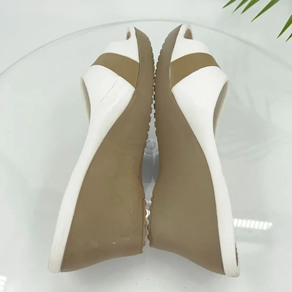 Crocs Sassari Slide Sandal Women's Size 7 Brown White Rubber Slip On Shoes - Picture 10 of 14